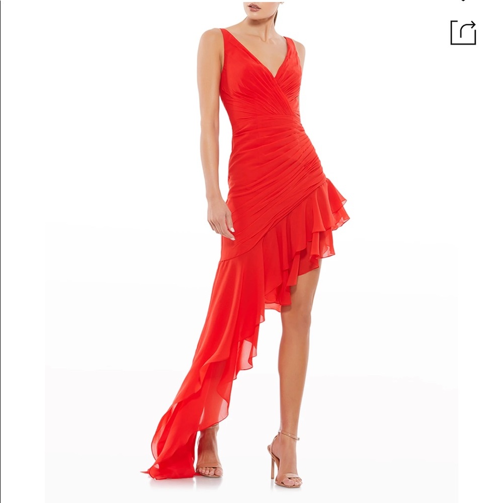 MacDuggal Red Chiffon Dress